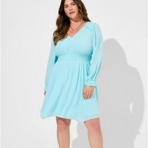 Mini Wash Gauze Wide Waist Skater Dress